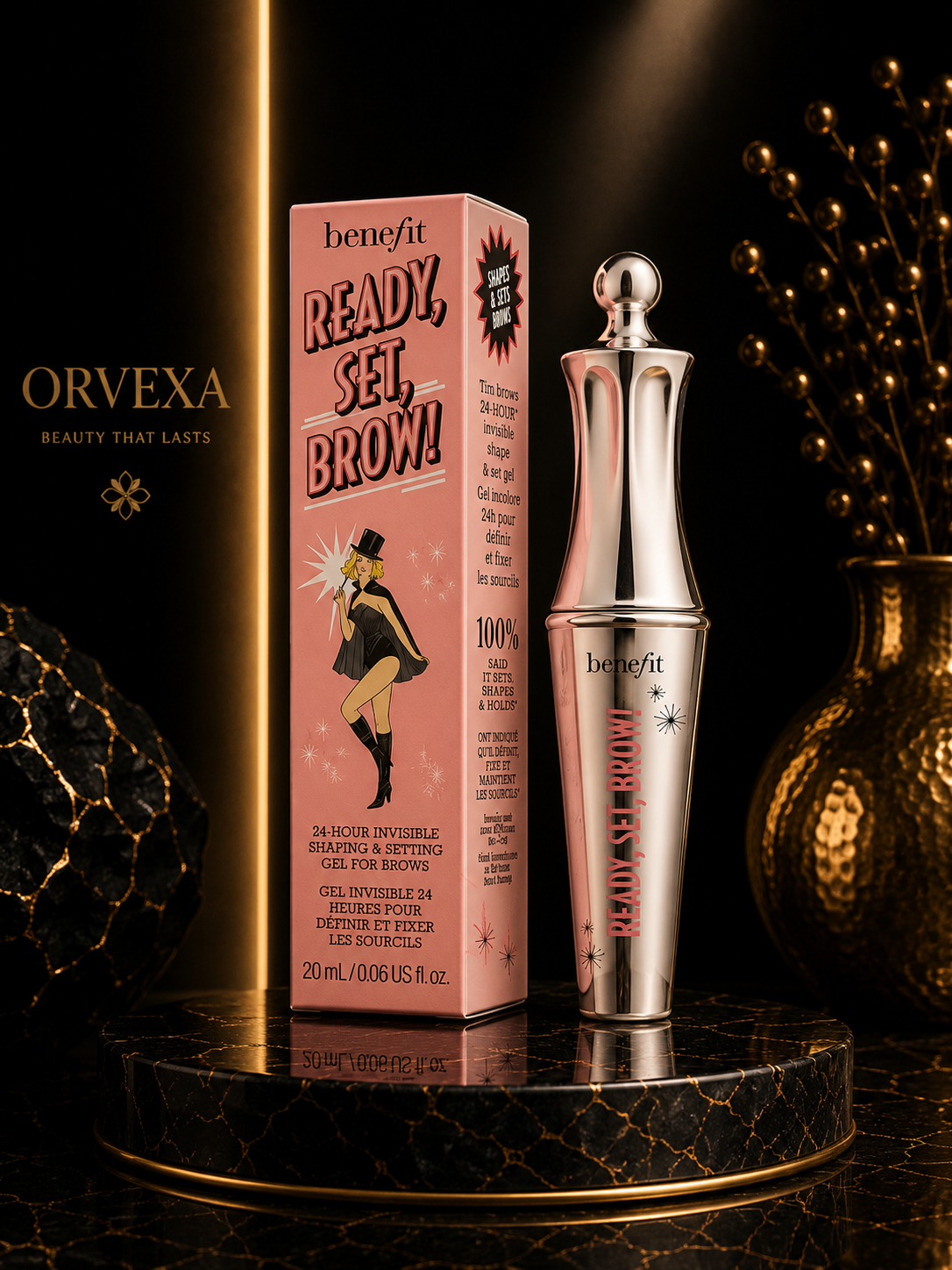 Benefit Ready Set Brow 24 Hour Invisible Shaping and Setting Clear Gel for Brows, 0.23 Ounce
