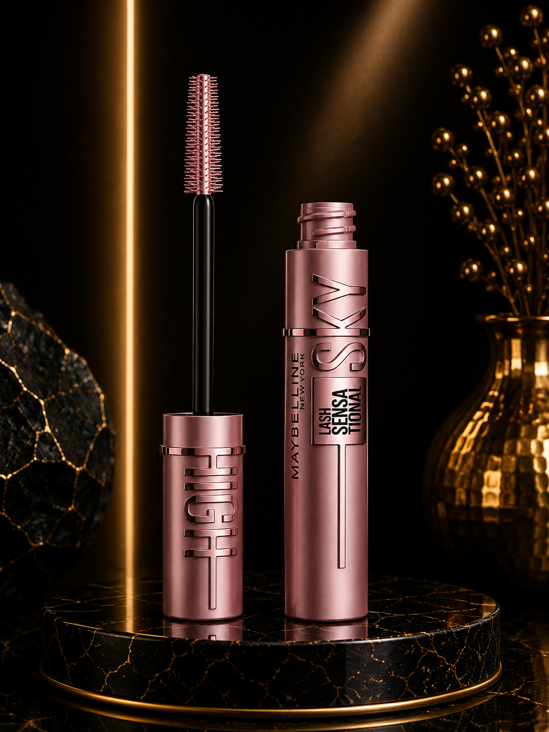 Maybelline Lash Sensational Sky High Washable Mascara Makeup, Volumizing, Lengthening, Defining, Curling, Multiplying, Buildable Formula, Blackest Black, 1 Count
