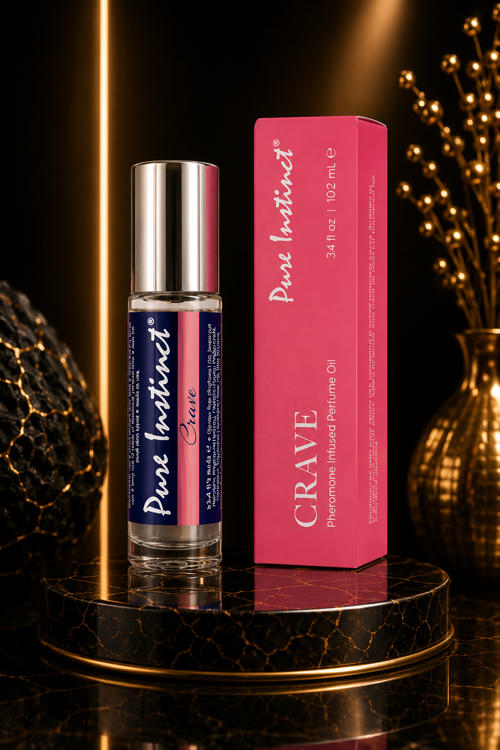 Pure Instinct Roll-On - The Original Pheromone Infused Essential Oil Perfume Cologne - TSA Ready (Crave - Women)