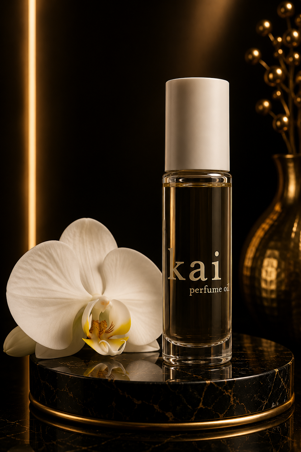 kai perfume oil – a fresh, beautiful, light gardenia scent wrapped in white exotics, 1/8 oz perfume roll-on | long lasting, serene, vegan, clean and inspired by memories of Hawaiian vacations