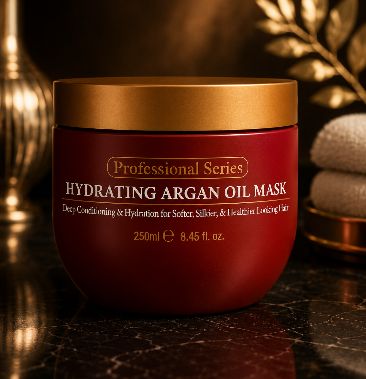 Arvazallia Hydrating Argan Oil Hair Mask and Deep Conditioner for Dry or Damaged Hair (8.45 oz Jar)